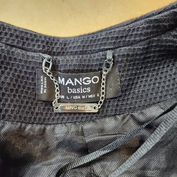 MNG Mango Moto Jacket Size M Black Tweed Structured - Picture 6 of 11